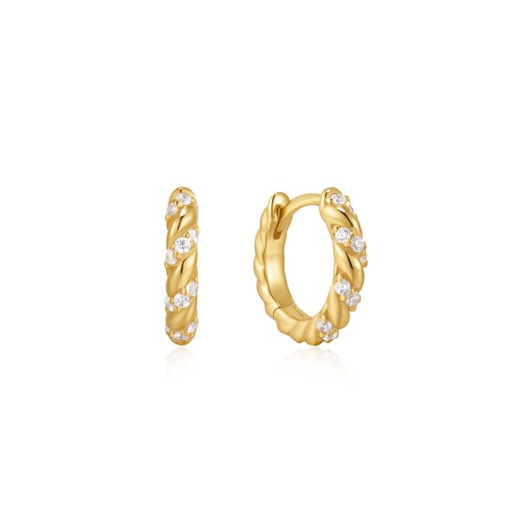 Juweel Ania Haie Luna Gaze Twisted Huggie Hoop Earrings E075-07G Juweel Ania Haie Luna Gaze Twisted Huggie Hoop Earrings E075-07G