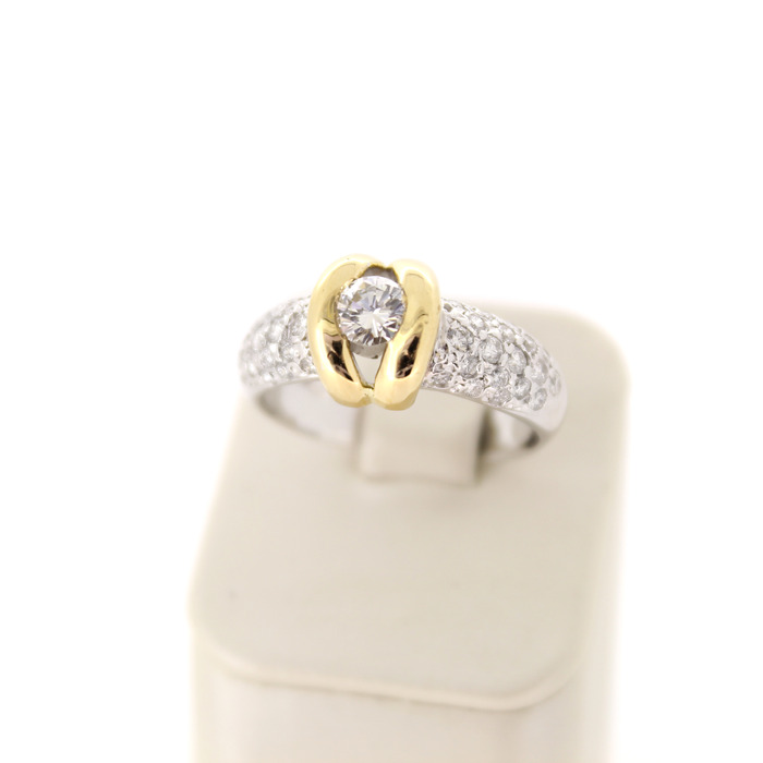 Ring Bicolor Wit Geelgoud 18K Briljanten Tweedehands 2168-3264 Juwelier Clem Vercammen.jpg