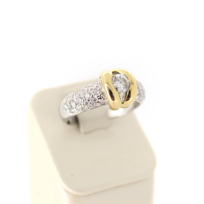 Ring Bicolor Wit Geelgoud 18K Briljanten Tweedehands 2168-3264 Juwelier Clem Vercammen.jpg