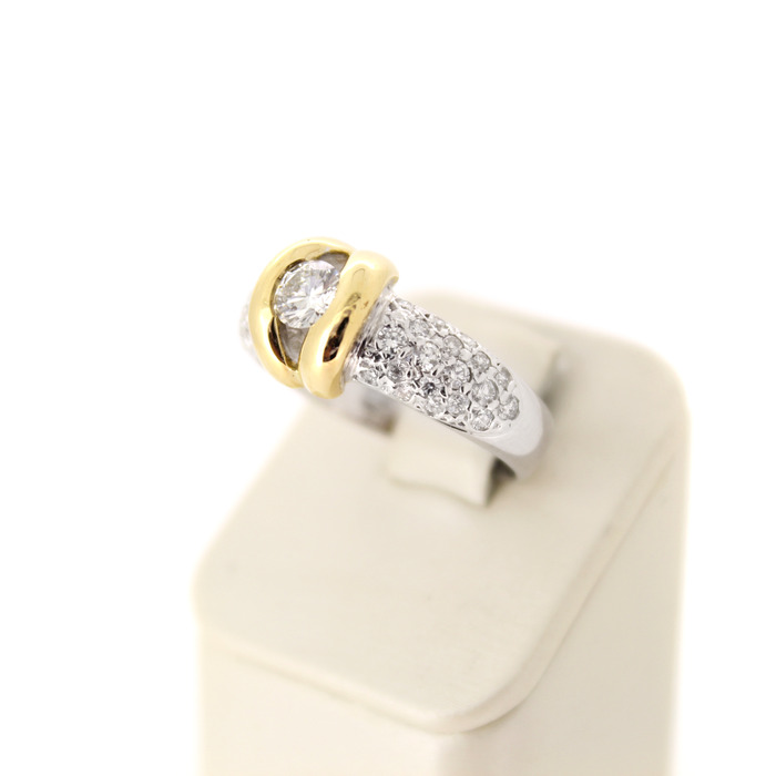 Ring Bicolor Wit Geelgoud 18K Briljanten Tweedehands 2168-3264 Juwelier Clem Vercammen.jpg