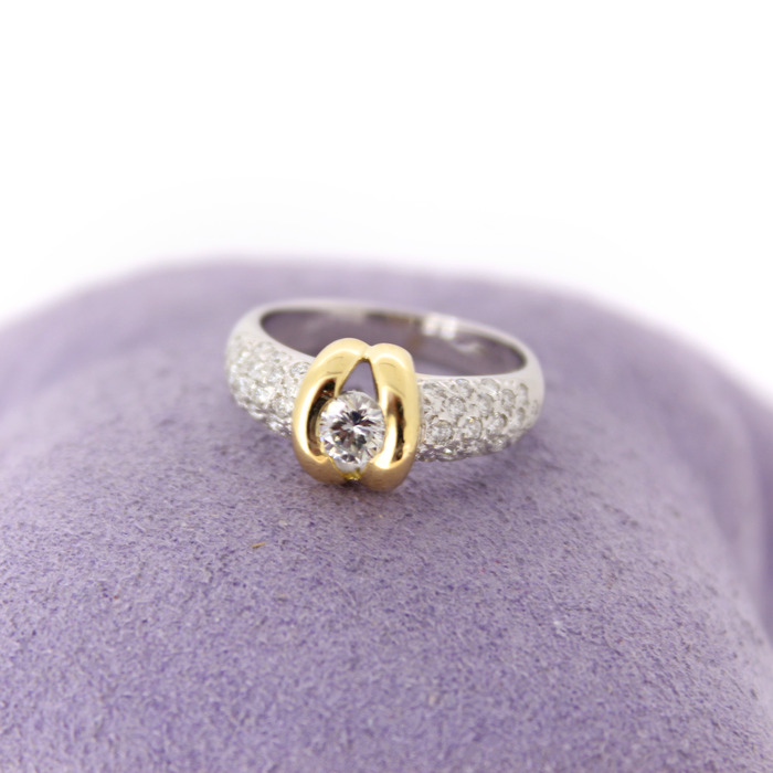 Ring Bicolor Wit Geelgoud 18K Briljanten Tweedehands 2168-3264 Juwelier Clem Vercammen.jpg
