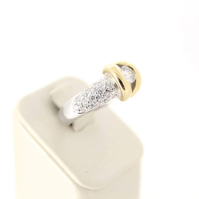 Ring Bicolor Wit Geelgoud 18K Briljanten Tweedehands 2168-3264 Juwelier Clem Vercammen.jpg