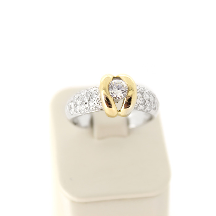 Ring Bicolor Wit Geelgoud 18K Briljanten Tweedehands 2168-3264 Juwelier Clem Vercammen.jpg