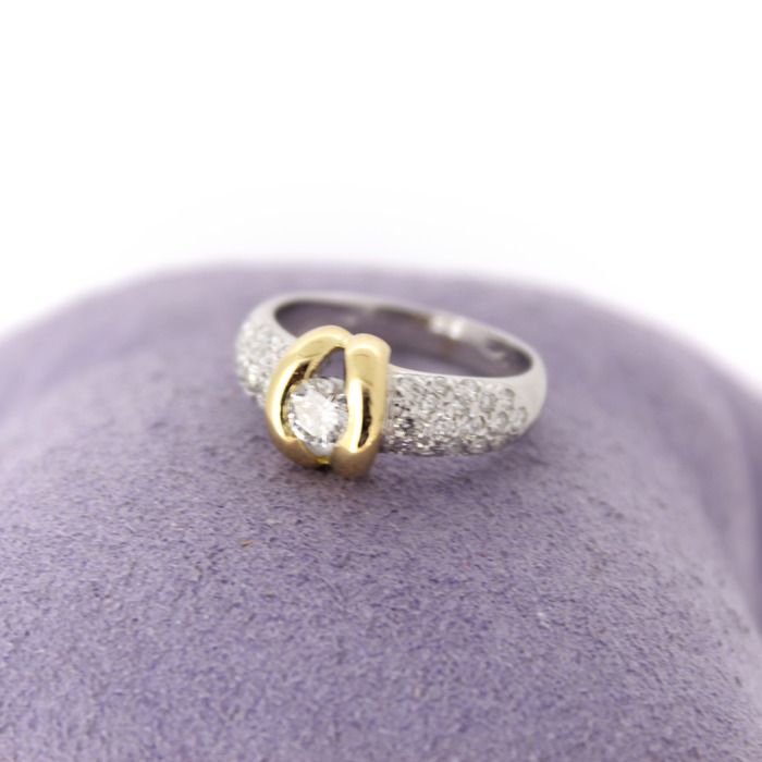 Ring Bicolor Wit Geelgoud 18K Briljanten Tweedehands 2168-3264 Juwelier Clem Vercammen.jpg
