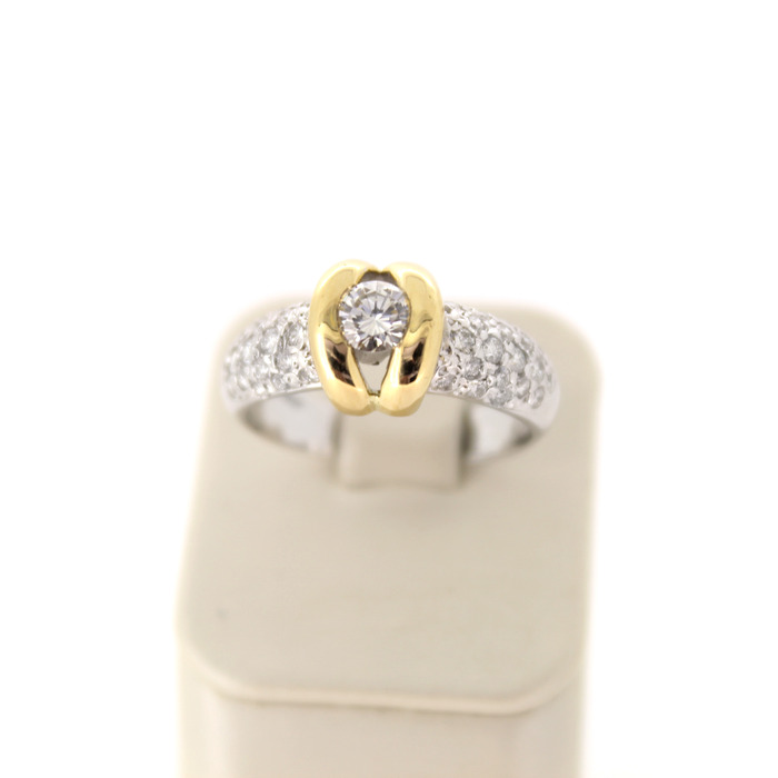 Ring Bicolor Wit Geelgoud 18K Briljanten Tweedehands 2168-3264 Juwelier Clem Vercammen.jpg