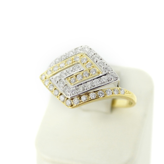 Juweel Ring bicolor wit en geelgoud 18 karaat gezet met briljanten '2366-3245-TWDH' Juweel Ring bicolor wit en geelgoud 18 karaat gezet met briljanten '2366-3245-TWDH'