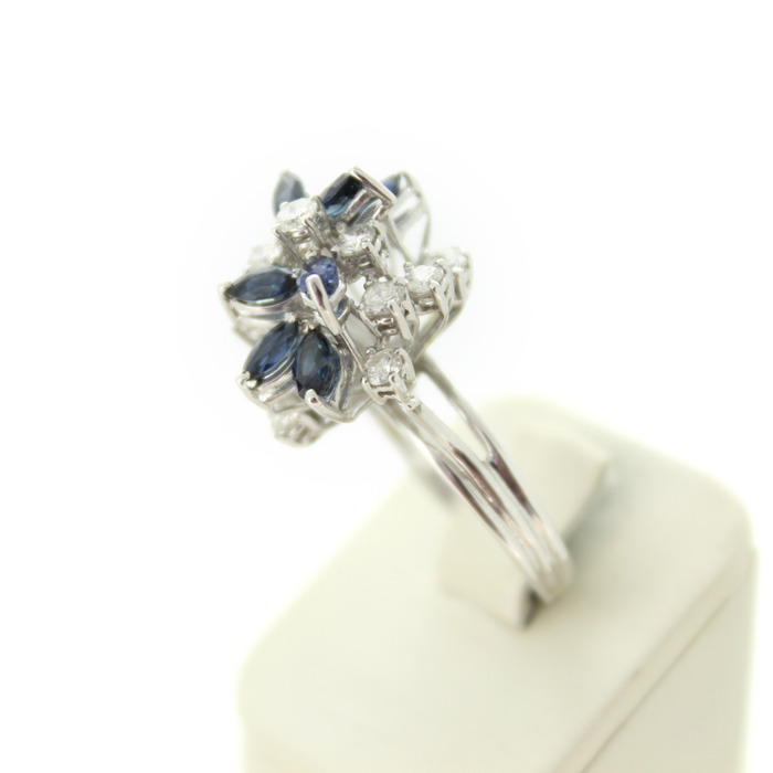 Cocktailring Briljanten Saffier Witgoud 18K Tweedehands 2681-3257 Juwelier Clem Vercammen.jpg