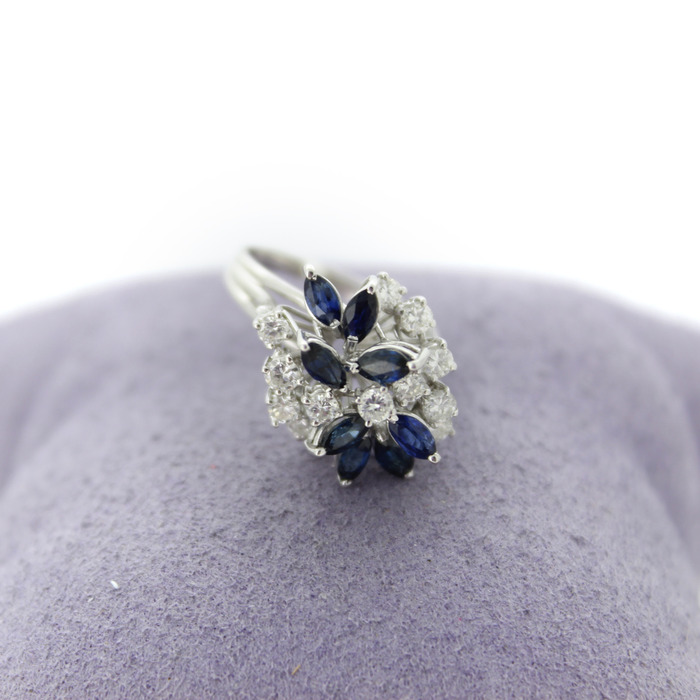 Cocktailring Briljanten Saffier Witgoud 18K Tweedehands 2681-3257 Juwelier Clem Vercammen.jpg