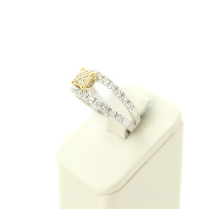 Ring Fladers Bicolor Wit Geelgoud 18K Briljanten TWeedehands 2556-3256 Juwelier Clem Vercammen.jpg