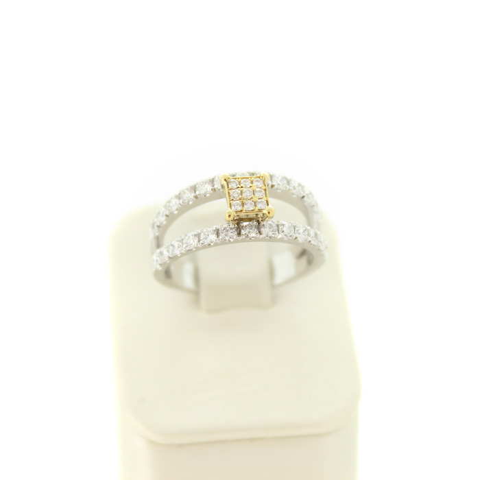 Ring Fladers Bicolor Wit Geelgoud 18K Briljanten TWeedehands 2556-3256 Juwelier Clem Vercammen.jpg