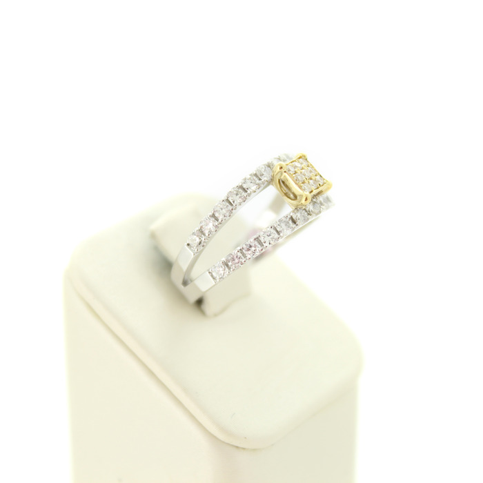 Ring Fladers Bicolor Wit Geelgoud 18K Briljanten TWeedehands 2556-3256 Juwelier Clem Vercammen.jpg