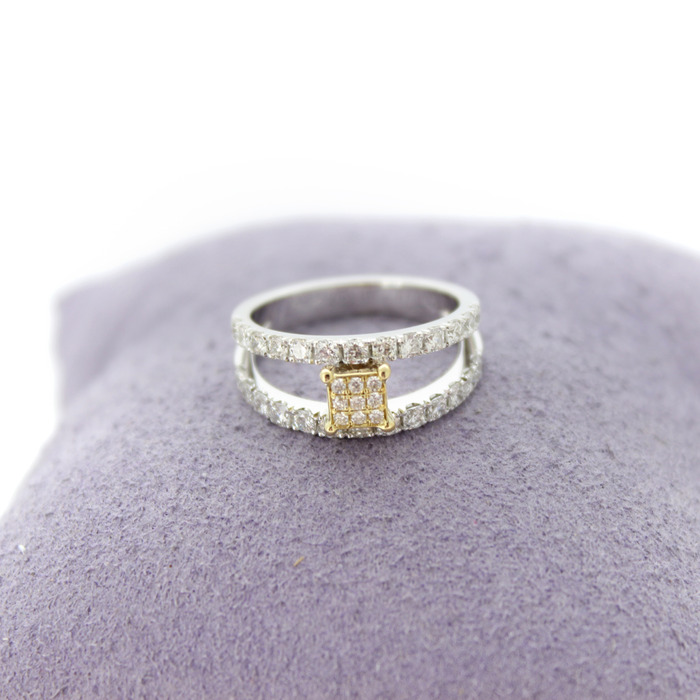 Ring Fladers Bicolor Wit Geelgoud 18K Briljanten TWeedehands 2556-3256 Juwelier Clem Vercammen.jpg