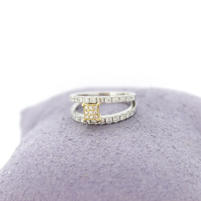 Ring Fladers Bicolor Wit Geelgoud 18K Briljanten TWeedehands 2556-3256 Juwelier Clem Vercammen.jpg