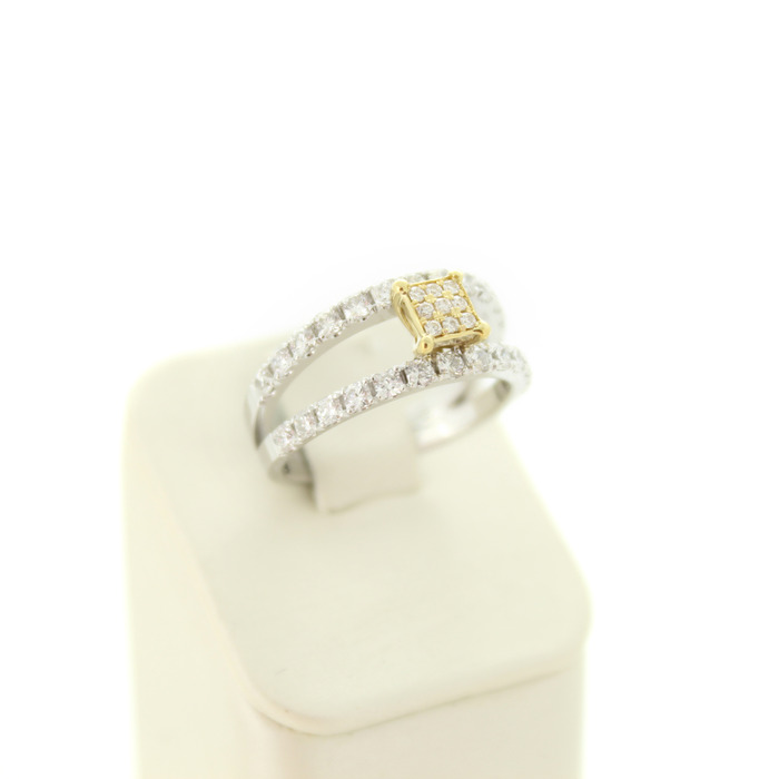 Ring Fladers Bicolor Wit Geelgoud 18K Briljanten TWeedehands 2556-3256 Juwelier Clem Vercammen.jpg