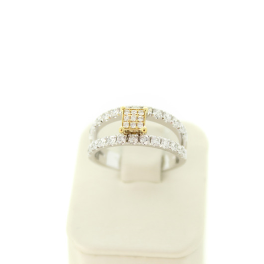 Juweel Flanders Ring Bicolor wit en geelgoud 18 karaat met briljanten '2556-3256-TWDH' Juweel Flanders Ring Bicolor wit en geelgoud 18 karaat met briljanten '2556-3256-TWDH'