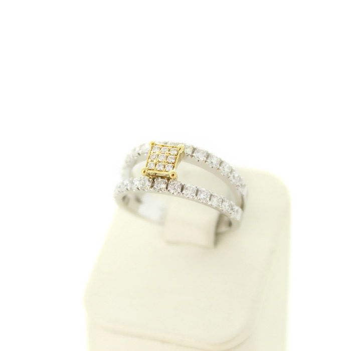 Ring Fladers Bicolor Wit Geelgoud 18K Briljanten TWeedehands 2556-3256 Juwelier Clem Vercammen.jpg