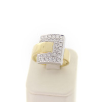 Juweel Ring bicolor wit en geelgoud 18 karaat gezet met briljanten '3125-3269-TWDH' Juweel Ring bicolor wit en geelgoud 18 karaat gezet met briljanten '3125-3269-TWDH'