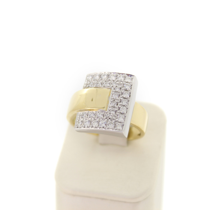 Ring bicolor Wit Geelgoud 18K Briljanten Tweedehands 3125-3269 Juwelier Clem Vercammen.jpg