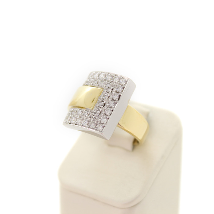 Ring bicolor Wit Geelgoud 18K Briljanten Tweedehands 3125-3269 Juwelier Clem Vercammen.jpg
