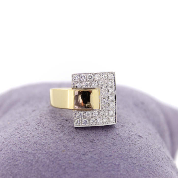 Ring bicolor Wit Geelgoud 18K Briljanten Tweedehands 3125-3269 Juwelier Clem Vercammen.jpg