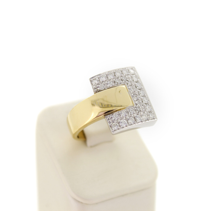 Ring bicolor Wit Geelgoud 18K Briljanten Tweedehands 3125-3269 Juwelier Clem Vercammen.jpg