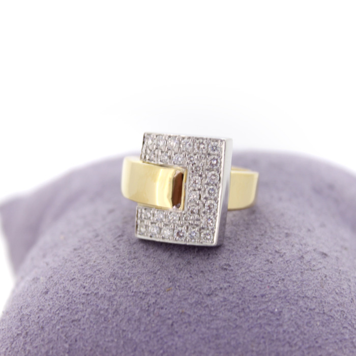 Ring bicolor Wit Geelgoud 18K Briljanten Tweedehands 3125-3269 Juwelier Clem Vercammen.jpg
