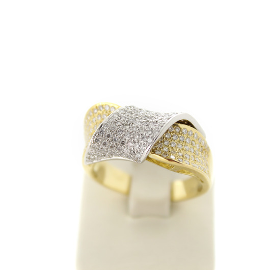 Juweel Ring bicolor wit en geelgoud 18 karaat gezet met briljanten '2261-3201-TWDH' Juweel Ring bicolor wit en geelgoud 18 karaat gezet met briljanten '2261-3201-TWDH'