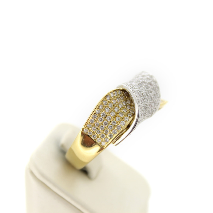 Ring Bicolor Wit Geelgoud 18 Karaat Briljanten Pave Tweedehands 2261-3201 Juwelier Clem Vercammen.jpg