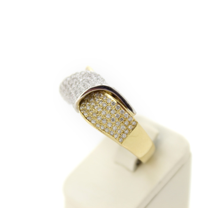 Ring Bicolor Wit Geelgoud 18 Karaat Briljanten Pave Tweedehands 2261-3201 Juwelier Clem Vercammen.jpg