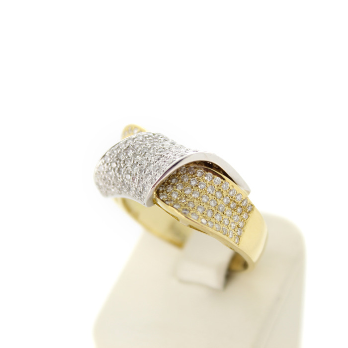 Ring Bicolor Wit Geelgoud 18 Karaat Briljanten Pave Tweedehands 2261-3201 Juwelier Clem Vercammen.jpg