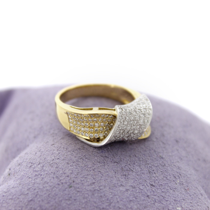 Ring Bicolor Wit Geelgoud 18 Karaat Briljanten Pave Tweedehands 2261-3201 Juwelier Clem Vercammen.jpg