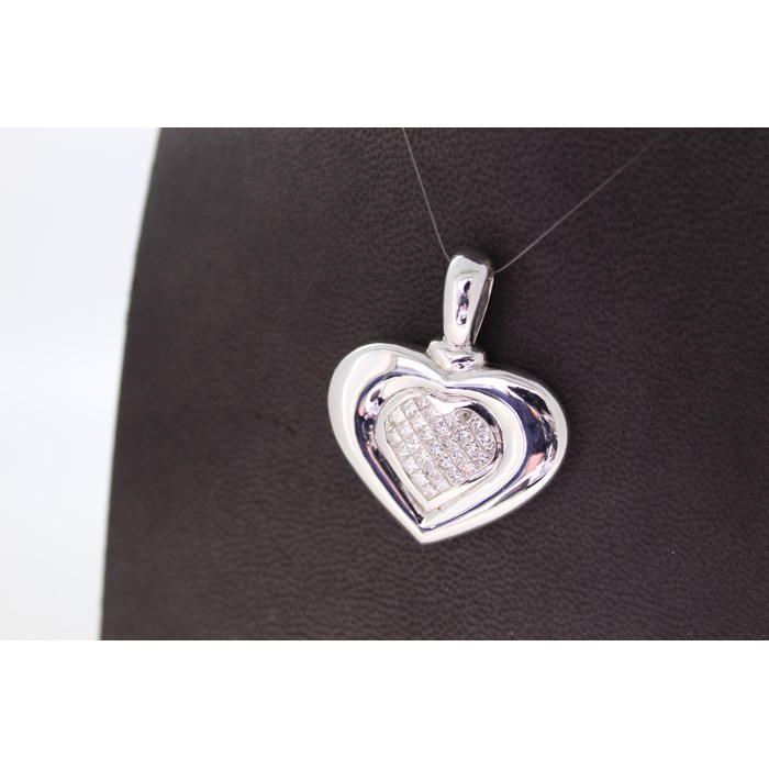 Hanger Hart Witgoud 18 Karaat Princess Cut Diamanten Tweedehands 3489-3272 Juwelier Clem Vercammen.jpg