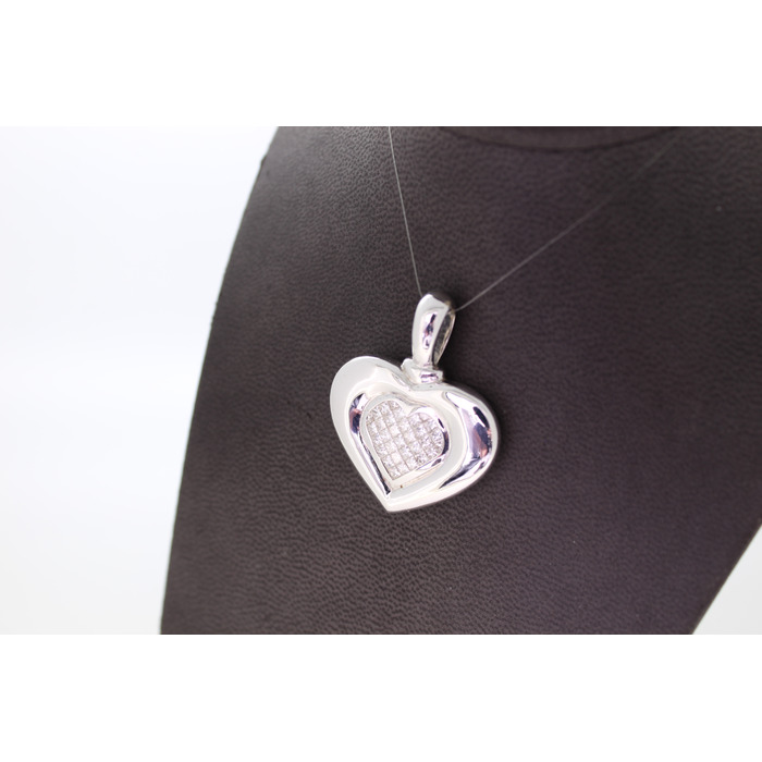 Hanger Hart Witgoud 18 Karaat Princess Cut Diamanten Tweedehands 3489-3272 Juwelier Clem Vercammen.jpg