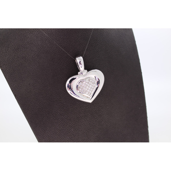 Hanger Hart Witgoud 18 Karaat Princess Cut Diamanten Tweedehands 3489-3272 Juwelier Clem Vercammen.jpg