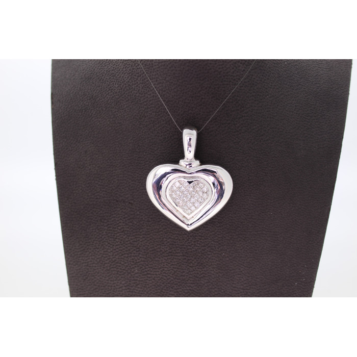 Hanger Hart Witgoud 18 Karaat Princess Cut Diamanten Tweedehands 3489-3272 Juwelier Clem Vercammen.jpg