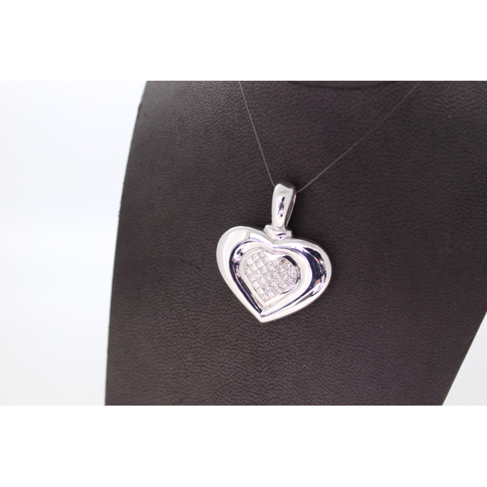 Hanger Hart Witgoud 18 Karaat Princess Cut Diamanten Tweedehands 3489-3272 Juwelier Clem Vercammen.jpg