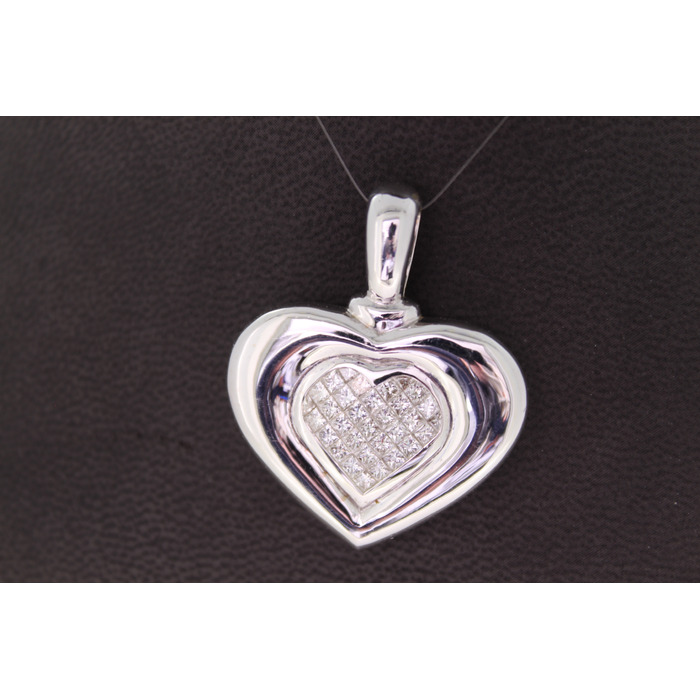 Hanger Hart Witgoud 18 Karaat Princess Cut Diamanten Tweedehands 3489-3272 Juwelier Clem Vercammen.jpg