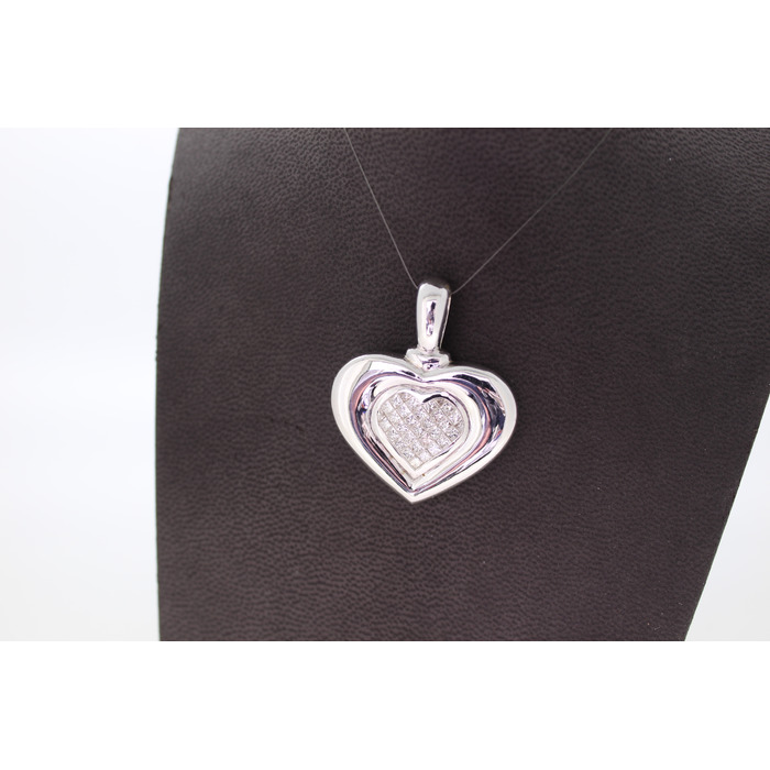 Hanger Hart Witgoud 18 Karaat Princess Cut Diamanten Tweedehands 3489-3272 Juwelier Clem Vercammen.jpg