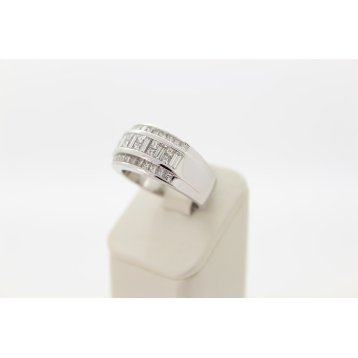 Ring Witgoud 18 Karaat Baguetten Princess Cut Diamanten Tweedehands 3490-3274 Juwelier Clem Vercammen.jpg