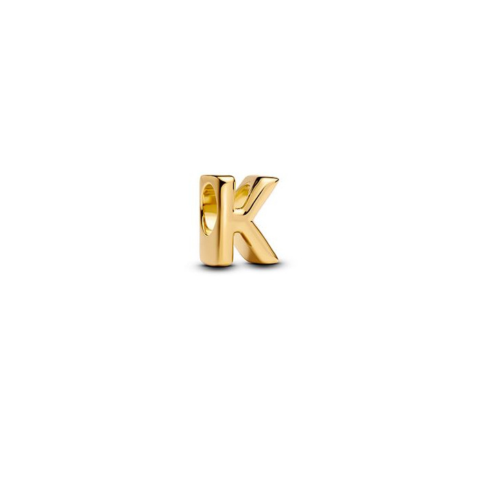 277101 01 Pandora Bedel Letter K 14K Pleetgoud 763957C00 Juwelier Clem Vercammen.jpg