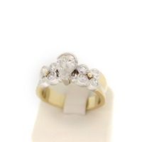 Juweel Ring bicolor wit en geelgoud 18 karaat gezet met briljanten en Peer diamant '4568-3282-TWDH' Juweel Ring bicolor wit en geelgoud 18 karaat gezet met briljanten en Peer diamant '4568-3282-TWDH'