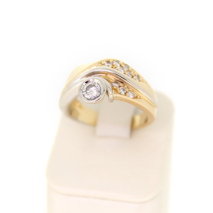 Ring Bicolor Wit Geelgoud 18 Karaat Briljanten Tweedehands 4498-3284 Juwelier Clem Vercammen.jpg