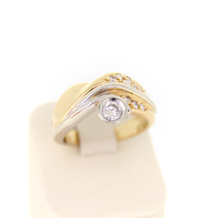 Ring Bicolor Wit Geelgoud 18 Karaat Briljanten Tweedehands 4498-3284 Juwelier Clem Vercammen.jpg