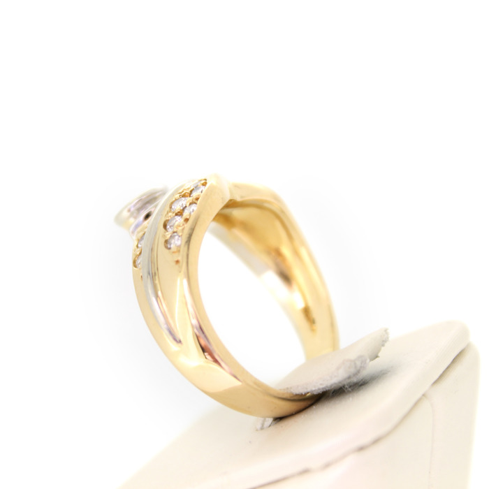 Ring Bicolor Wit Geelgoud 18 Karaat Briljanten Tweedehands 4498-3284 Juwelier Clem Vercammen.jpg