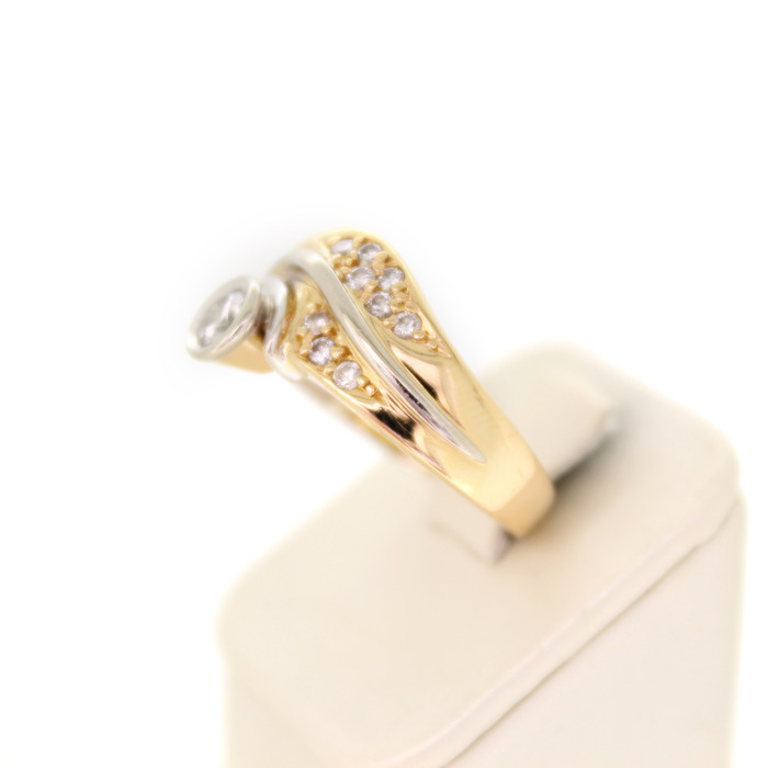 Ring Bicolor Wit Geelgoud 18 Karaat Briljanten Tweedehands 4498-3284 Juwelier Clem Vercammen.jpg