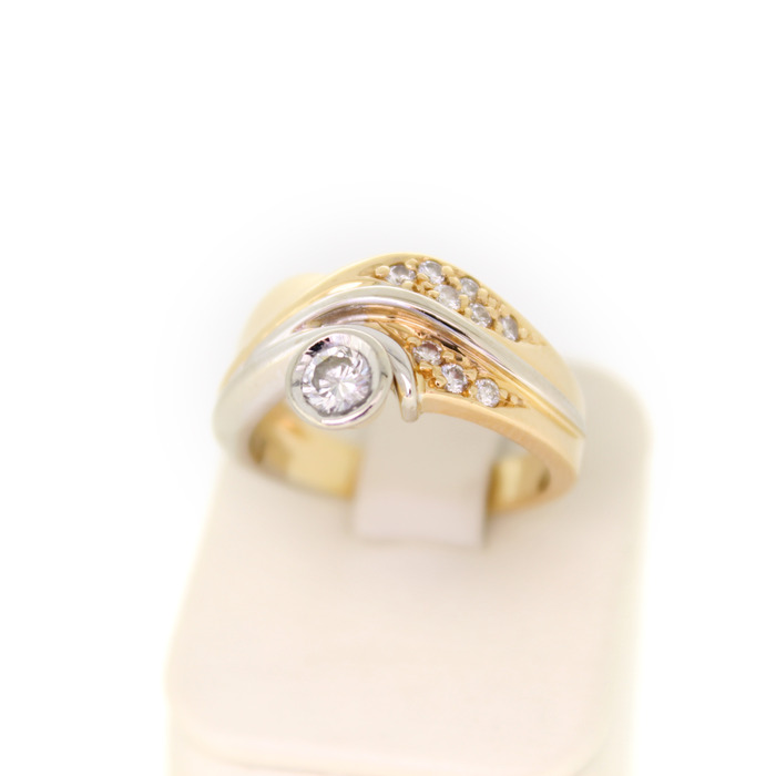 Ring Bicolor Wit Geelgoud 18 Karaat Briljanten Tweedehands 4498-3284 Juwelier Clem Vercammen.jpg