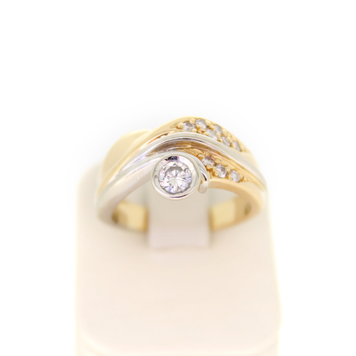 Ring Bicolor Wit Geelgoud 18 Karaat Briljanten Tweedehands 4498-3284 Juwelier Clem Vercammen.jpg