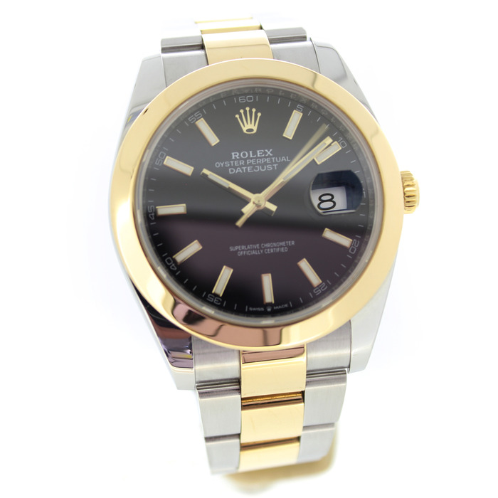 Rolex Datejust 41 126303 Oystersteel Geelgoud Zwarte Wijzerplaat Tweedehands 4154-2104 Juwelier Clem Vercammen.jpg