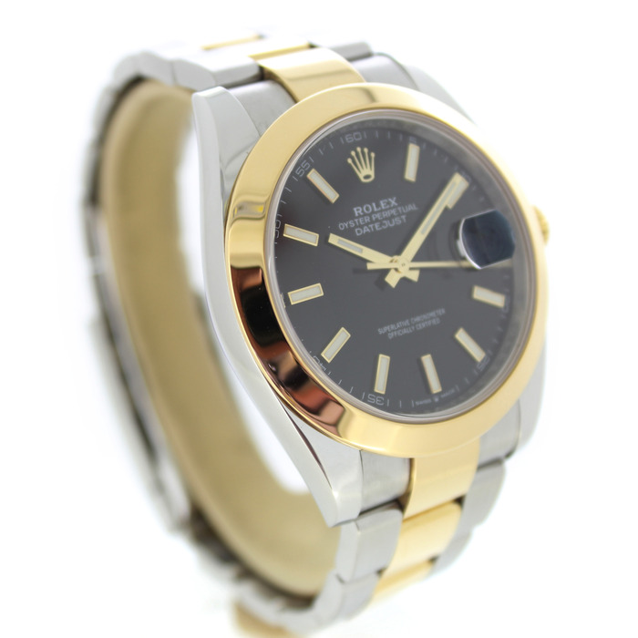 Rolex Datejust 41 126303 Oystersteel Geelgoud Zwarte Wijzerplaat Tweedehands 4154-2104 Juwelier Clem Vercammen.jpg