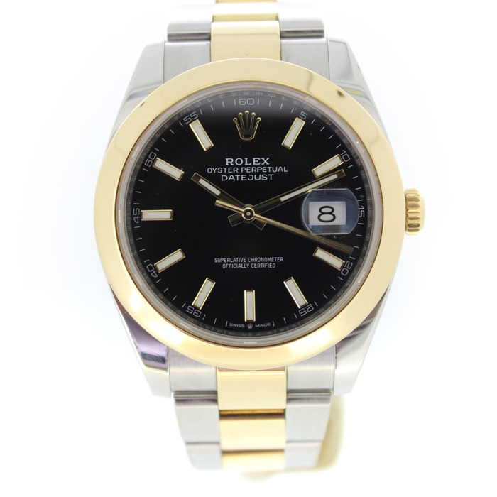 Rolex Datejust 41 126303 Oystersteel Geelgoud Zwarte Wijzerplaat Tweedehands 4154-2104 Juwelier Clem Vercammen.jpg